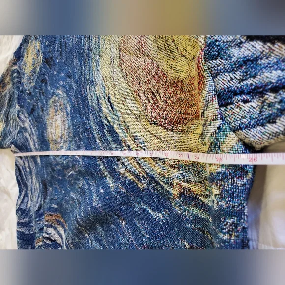 Jack Sews Starry Night Artistic Tapestry Hoodie Handcrafted Statement Wear Sz XL